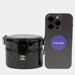 Pre Owned حقيبة شانيل فانتيتي مستطيلة صغيرة جلد أسود عبر الجسم