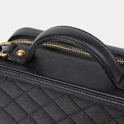 مملوكة مسبقًا حقيبة يد توتس شانيل كافيار جلد أسود ميديوم