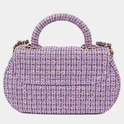 مملوكة مسبقًا Chanel CC Logo Small Purple Tweed Top Handle Shoulder Bag