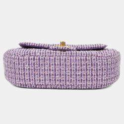 مملوكة مسبقًا Chanel CC Logo Small Purple Tweed Top Handle Shoulder Bag