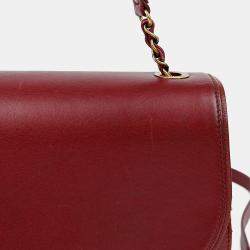 مملوكة مسبقًا حقيبة شانيل كوكو كيرف جلد أحمر مقبض علوي كروس بودي
