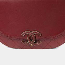 مملوكة مسبقًا حقيبة شانيل كوكو كيرف جلد أحمر مقبض علوي كروس بودي