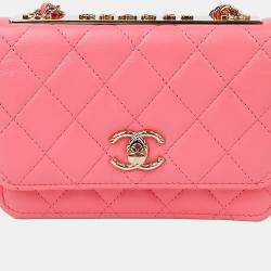 مملوكة مسبقًا Chanel Trendy CC Pink Leather Wallet On Chain