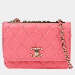 مملوكة مسبقًا Chanel Trendy CC Pink Leather Wallet On Chain