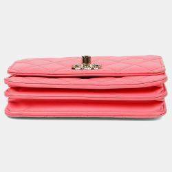 مملوكة مسبقًا Chanel Trendy CC Pink Leather Wallet On Chain