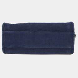 Pre Owned Chanel Deauville Medium Blue Canvas Tote Bag