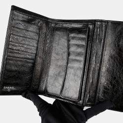 مملوكة مسبقًا محفظة شانيل جلد أسود طويلة