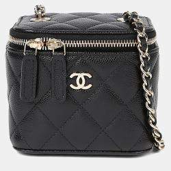 مملوكة مسبقًا Chanel Classic Mini Black Caviar Leather Vanity Bag