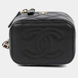 مملوكة مسبقًا Chanel Classic Mini Black Caviar Leather Vanity Bag