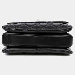 Pre Owned حقيبة شانيل تريندي سي سي صغيرة سوداء جلدية بيد علوية وكتفية