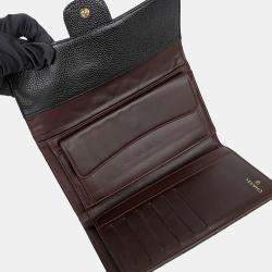 مملوكة مسبقًا Chanel Classic Black Caviar Leather Long Wallet