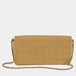 Pre Owned Chanel Chocolate Bar Brown Leather Flap Shoulder Bag