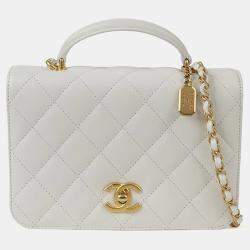 مملوكة مسبقًا Chanel Small White Caviar Leather Shoulder Bag