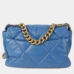 مملوكة مسبقًا Chanel 19 Large Blue Leather Shoulder Bag