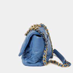 مملوكة مسبقًا Chanel 19 Large Blue Leather Shoulder Bag