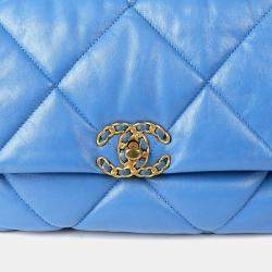  مملوكة مسبقًا Chanel 19 Large Blue Leather Shoulder Bag
