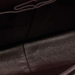 Pre Owned Chanel Classic Double Flap Jumbo Plum Quilted Leather Shoulder Bag