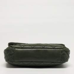 Pre Owned Chanel Green Ultimate Stitch Quilted Leather Retro Chain Flap Bag