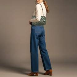 Pre Owned Chanel Green Ultimate Stitch Quilted Leather Retro Chain Flap Bag