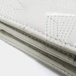 Pre Owned Chanel Star Emboss Lambskin Chain/Shoulder Wallet Silver