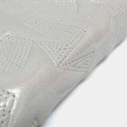 Pre Owned Chanel Star Emboss Lambskin Chain/Shoulder Wallet Silver