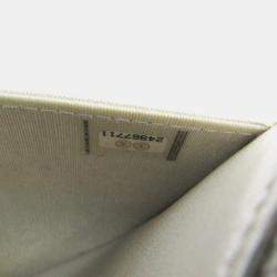 Pre Owned Chanel Star Emboss Lambskin Chain/Shoulder Wallet Silver