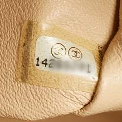 Pre Owned حقيبة شانيل جامبو  كلاسيك جلد شيفرون لامع خوخي بقلاب