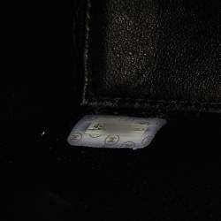 Pre Owned حقيبة شانيل يد علوية جلد وبرنيق أسود وسلسلة