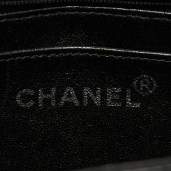 Pre Owned حقيبة شانيل يد علوية جلد وبرنيق أسود وسلسلة