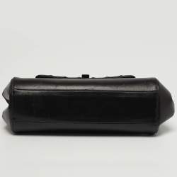 Pre Owned Chanel Accordion Black Vertical Quilted Leather Flap Bag