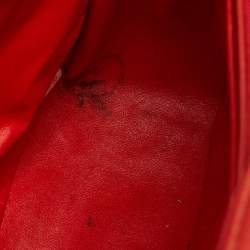 Pre Owned حقيبة شانيل كتف جلد لامع شيفرون برتقالي قلاب فردي جامبو كلاسيكية