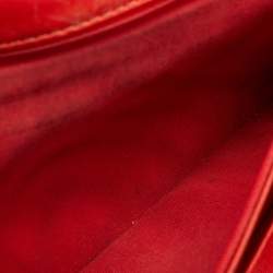 Pre Owned حقيبة شانيل كتف جلد لامع شيفرون برتقالي قلاب فردي جامبو كلاسيكية