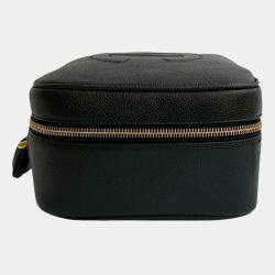 Pre Owned Chanel Black CC Caviar Vanity Case