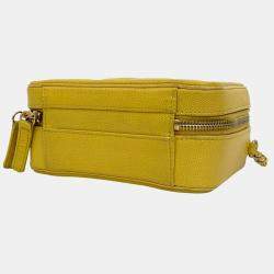 Pre Owned Chanel Yellow Small Caviar CC Filigree Vanity Bag