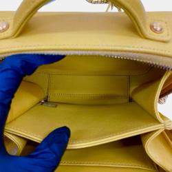 Pre Owned Chanel Yellow Small Caviar CC Filigree Vanity Bag
