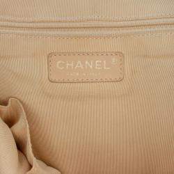 Pre Owned Chanel Brown Quilted Lambskin In The Mix Tote