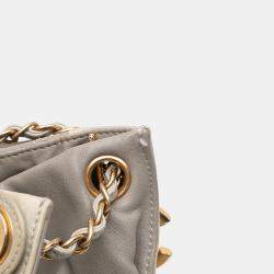 Pre Owned Chanel Brown Quilted Lambskin In The Mix Tote