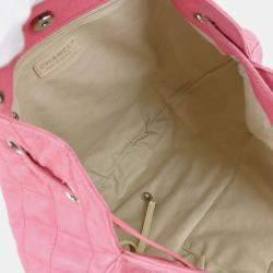مملوكة مسبقًا Chanel Pink Calfskin Tote Drawstring Handbag