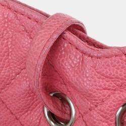 مملوكة مسبقًا Chanel Pink Calfskin Tote Drawstring Handbag