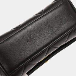 Pre Owned Chanel Chain Black Lambskin Leather Shoulder Bag