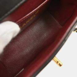 Pre Owned Chanel Chain Black Lambskin Leather Shoulder Bag