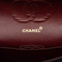 Pre Owned Chanel Black Medium Classic Lambskin Double Flap