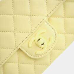 Pre Owned Chanel Mini Lambskin Rectangular Top Handle Classic Flap Bag