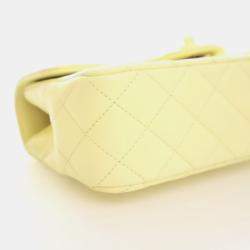 Pre Owned Chanel Mini Lambskin Rectangular Top Handle Classic Flap Bag