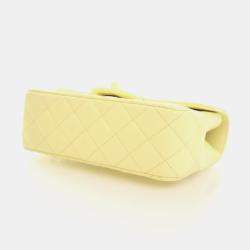 Pre Owned Chanel Mini Lambskin Rectangular Top Handle Classic Flap Bag