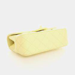 Pre Owned Chanel Mini Lambskin Rectangular Top Handle Classic Flap Bag