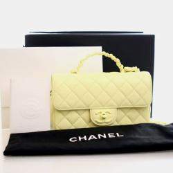 Pre Owned Chanel Mini Lambskin Rectangular Top Handle Classic Flap Bag
