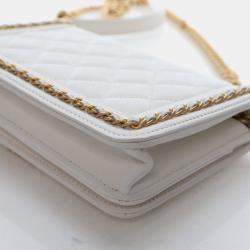 مملوكة مسبقًا محفظة على سلسلة شانييل ماتلاسيه كافيار بوي