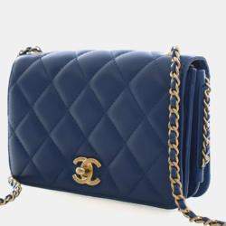 Pre Owned Chanel Mini Aged Calfskin CC Full Flap Bag