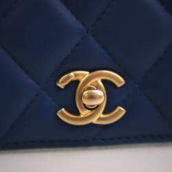 Pre Owned Chanel Mini Aged Calfskin CC Full Flap Bag